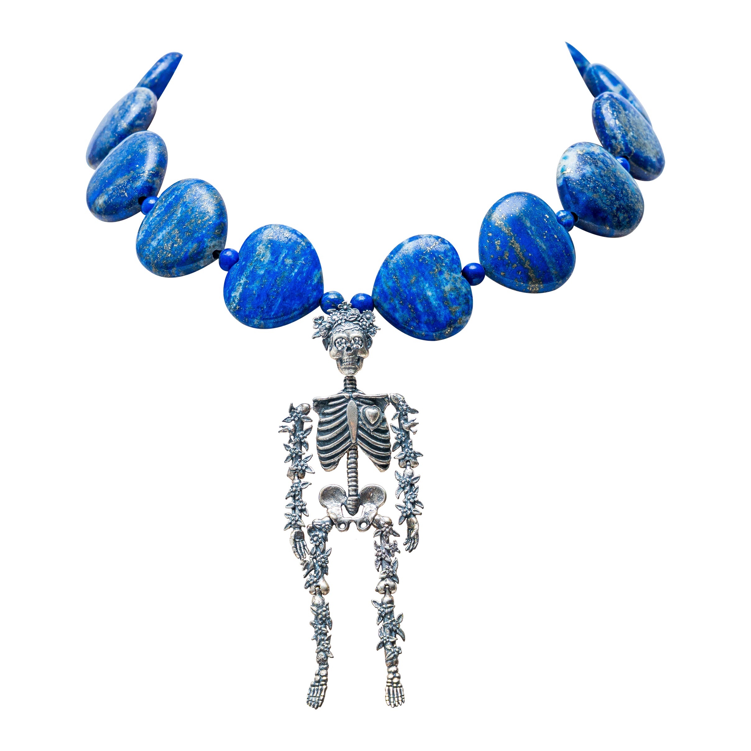 Collar Te Busca mi Corazón, joya de plata .925, con lapislázuli – Gabriela Sánchez