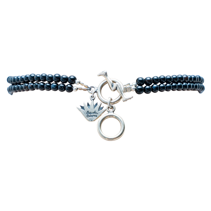 Choker Semilla Lunar, joya de plata .925, con ónix y labradorita – Gabriela Sánchez (vista 4)
