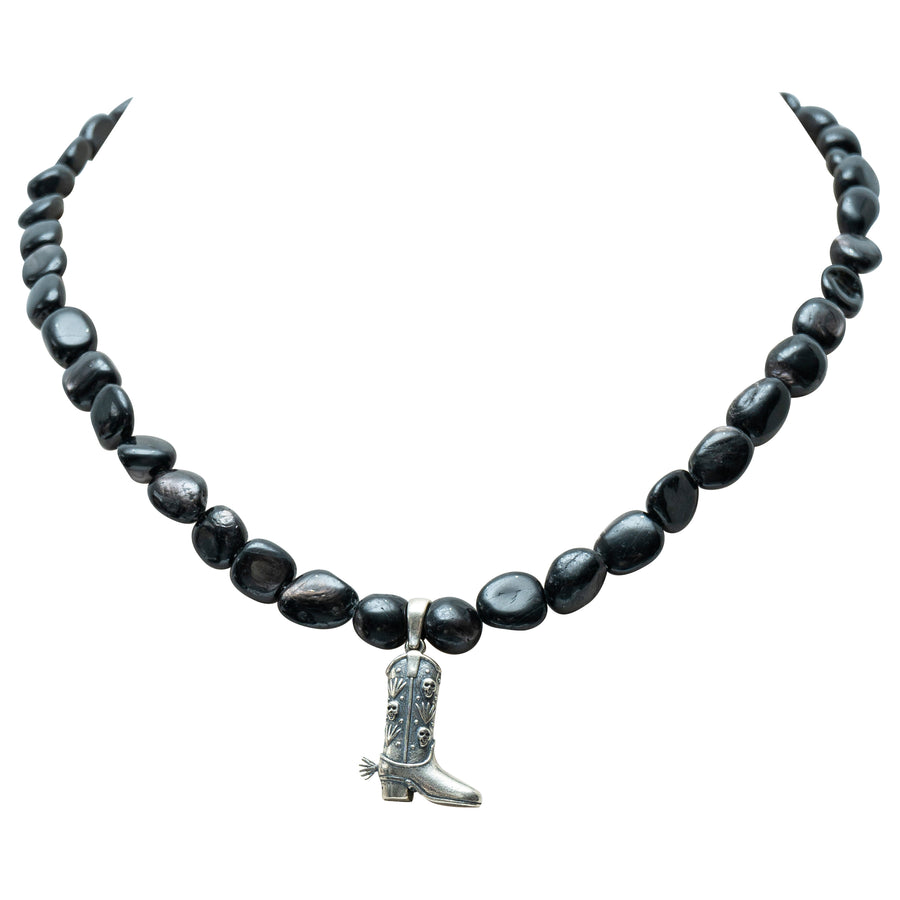 Collar La Bota, joya de plata .925, con ágata – Gabriela Sánchez
