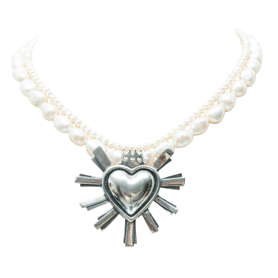 Collar Abrázame Mucho, joya de plata .925, con perla – Gabriela Sánchez