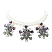 Collar Calaverita Glaseada, joya de plata .925, con perla y cristal Swarovski – Gabriela Sánchez