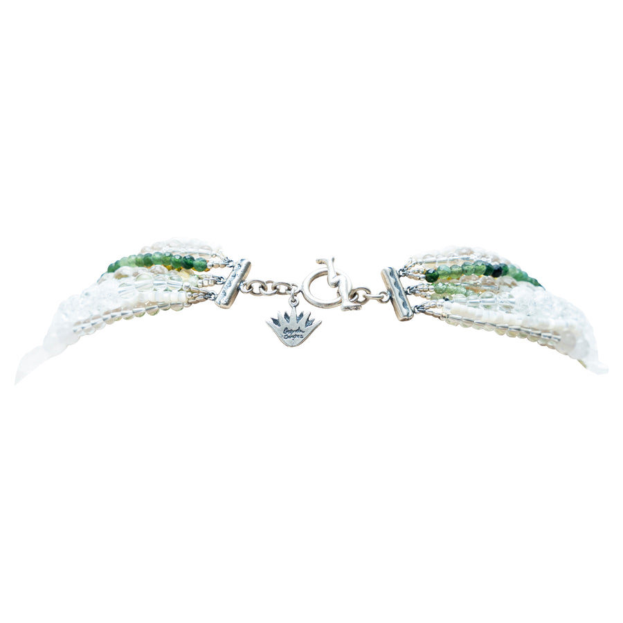 Collar Piña Colada, joya de plata .925, con concha y cuarzo – Gabriela Sánchez (vista 10)