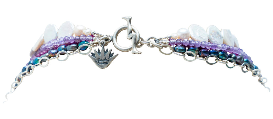 Collar Sayulita, joya de plata .925, con perla y rubí – Gabriela Sánchez (vista 7)