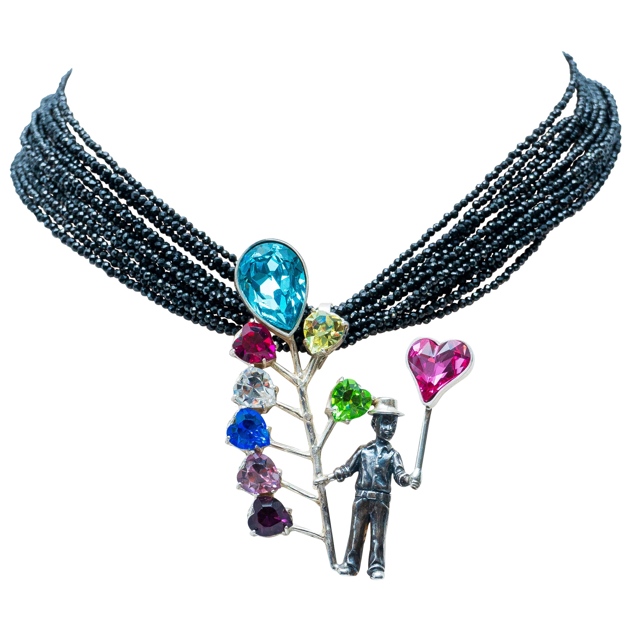 Collar Hermoso Recuerdo, joya de plata .925, con espinela y cristal Swarovski – Gabriela Sánchez