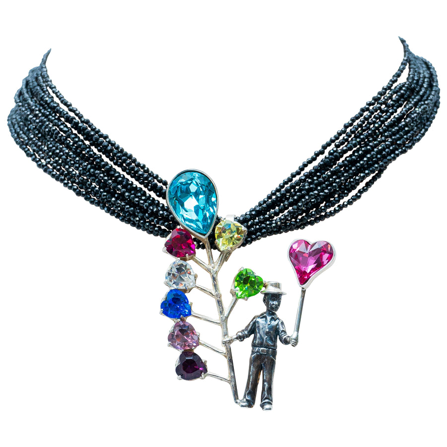 Collar Hermoso Recuerdo, joya de plata .925, con espinela y cristal Swarovski – Gabriela Sánchez