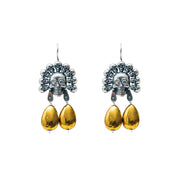 Aretes Granos Dorados, joya de plata .925, con hematita – Gabriela Sánchez