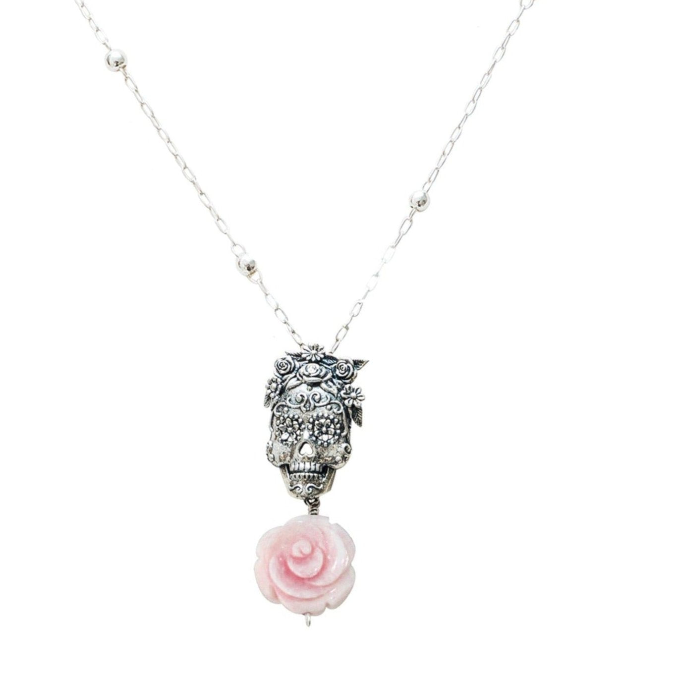 Dije Catrina Aroma de Flores, joya de plata .925, con concha – Gabriela Sánchez