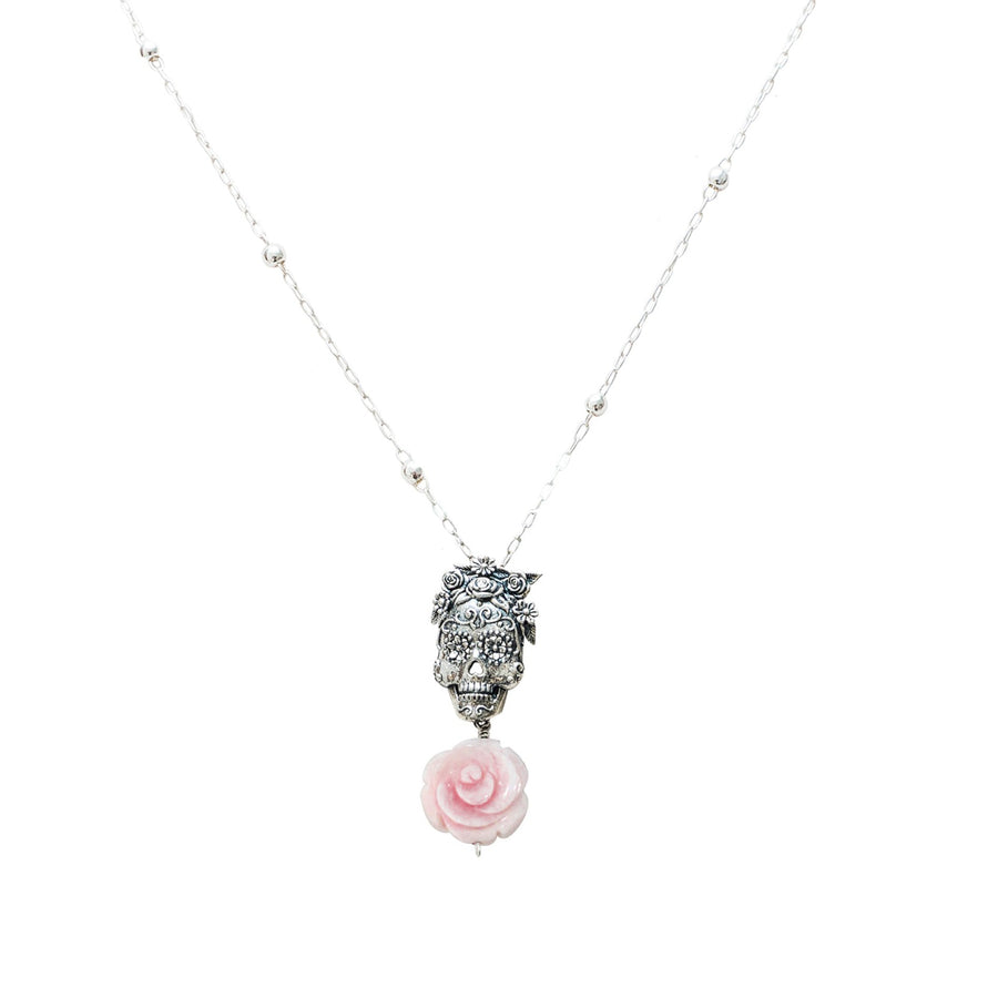 Dije Catrina Aroma de Flores, joya de plata .925, con concha – Gabriela Sánchez (vista 2)