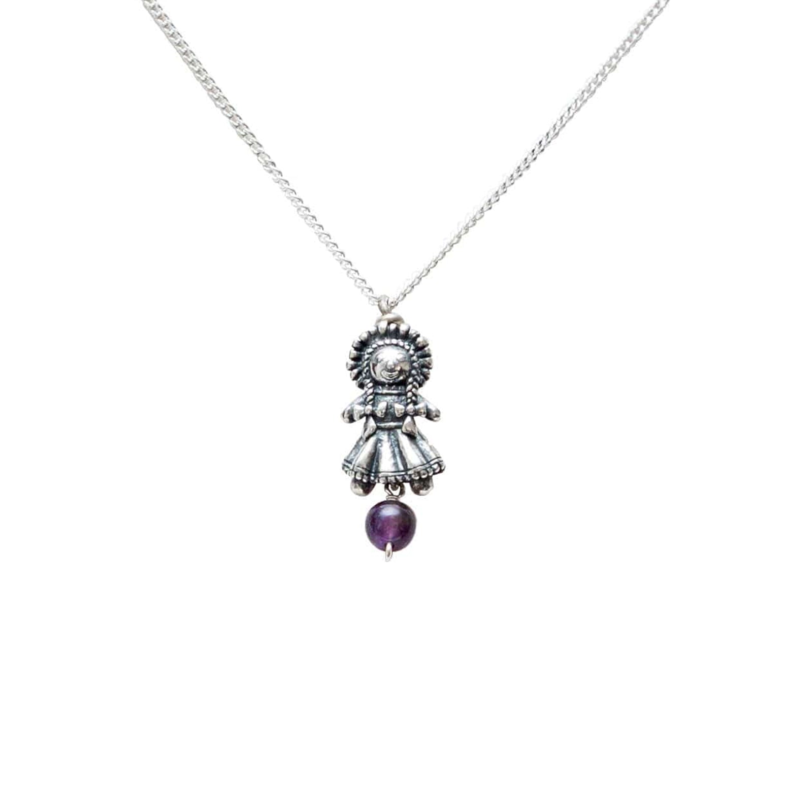 Dije Muñeca Mini con Amatista, joya de plata .925 – Gabriela Sánchez