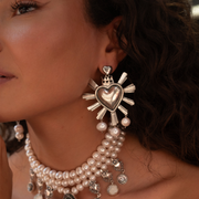 Aretes Corazones y Perlas, joya de plata .925 – Gabriela Sánchez (vista 5)