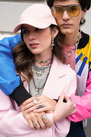 Collar Fuego Rosa, joya de plata .925, con rubí y turmalina – Gabriela Sánchez (vista 6)