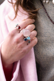 Anillo Dulce Recuerdo, joya de plata .925, con cuarzo rosa – Gabriela Sánchez (vista 6)