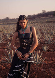 Collar Alma Mexicana, joya de plata .925, con turquesa y coral – Gabriela Sánchez (vista 7)