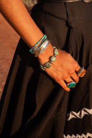 Pulsera Agave Menta, joya de plata .925, con turquesa – Gabriela Sánchez (vista 5)