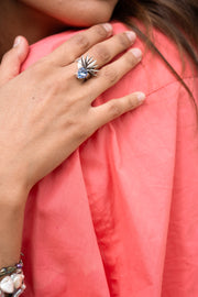 Anillo Agave Celeste, joya de plata .925, con cristal Swarovski – Gabriela Sánchez (vista 3)