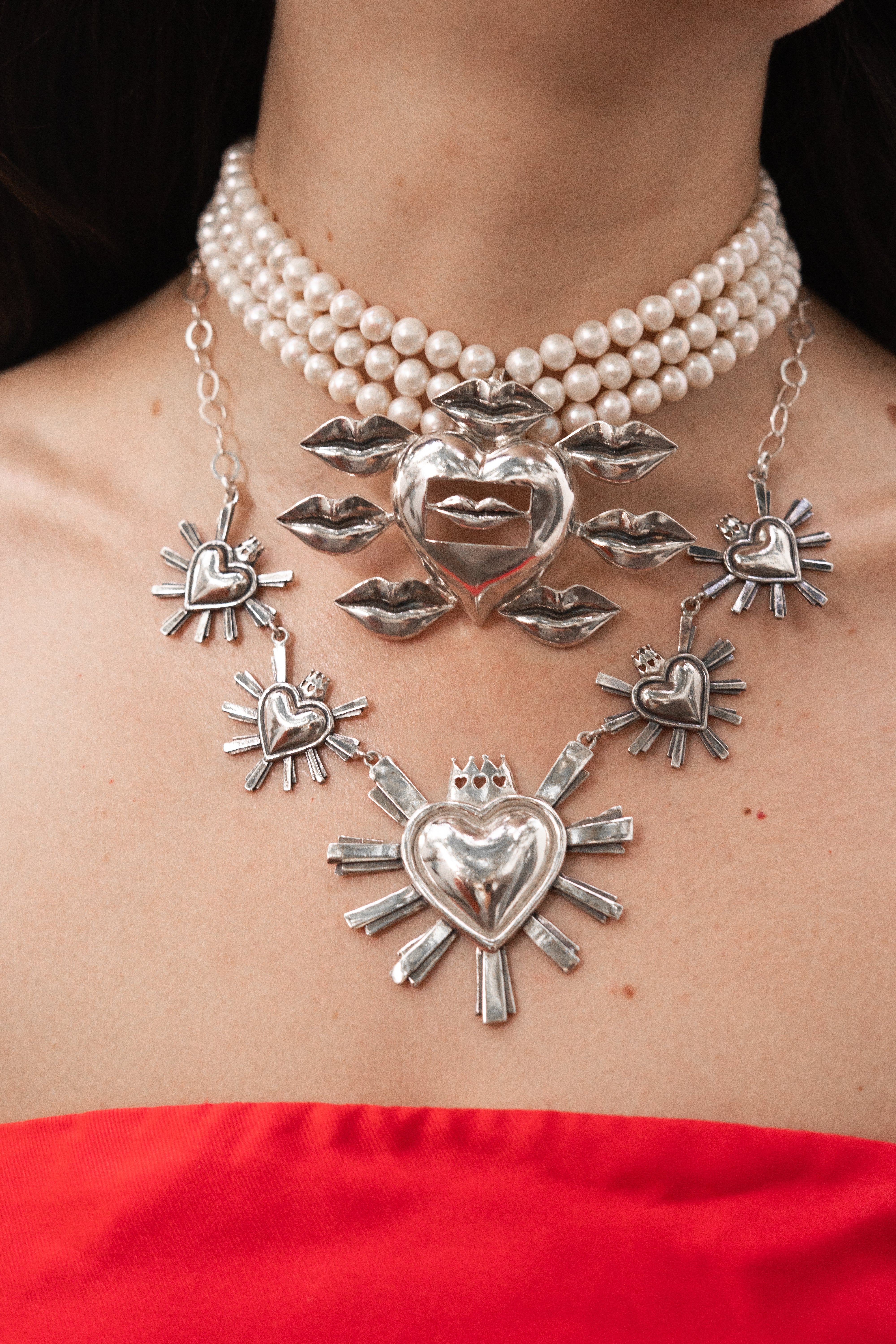 Choker Bésame Mucho, joya de plata .925, con perla – Gabriela Sánchez