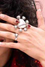 Anillo Escarlata Corazón, joya de plata .925, con cristal Swarovski – Gabriela Sánchez (vista 5)