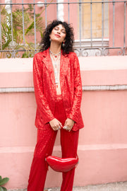 Collar Bésame Mucho Amorcito Corazón, joya de plata .925, con coral y hematita – Gabriela Sánchez (vista 3)