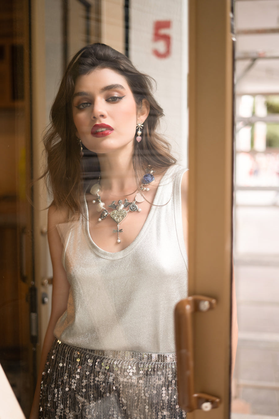 Collar Pasión, joya de plata .925, con pirita y perla – Gabriela Sánchez (vista 7)