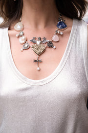 Collar Pasión, joya de plata .925, con pirita y perla – Gabriela Sánchez (vista 4)
