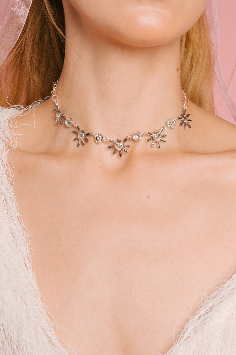 Collar Luces de Corazón, joya de plata .925, con cristal Swarovski – Gabriela Sánchez (vista 4)