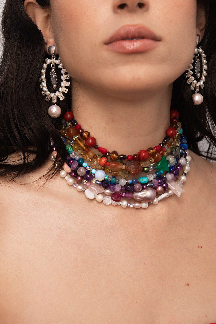 Aretes Fiesta de Gracia, joya de plata .925, con perla – Gabriela Sánchez (vista 3)