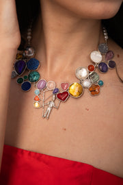 Collar Cielo de Domingo, joya de plata .925, con citrina y gemas de colores – Gabriela Sánchez (vista 8)
