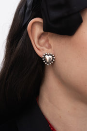 Aretes Corazón con Puntos Mediano, joya de plata .925 – Gabriela Sánchez (vista 3)