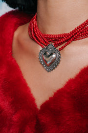 Collar Corazón de Coral, joya de plata .925 – Gabriela Sánchez (vista 6)