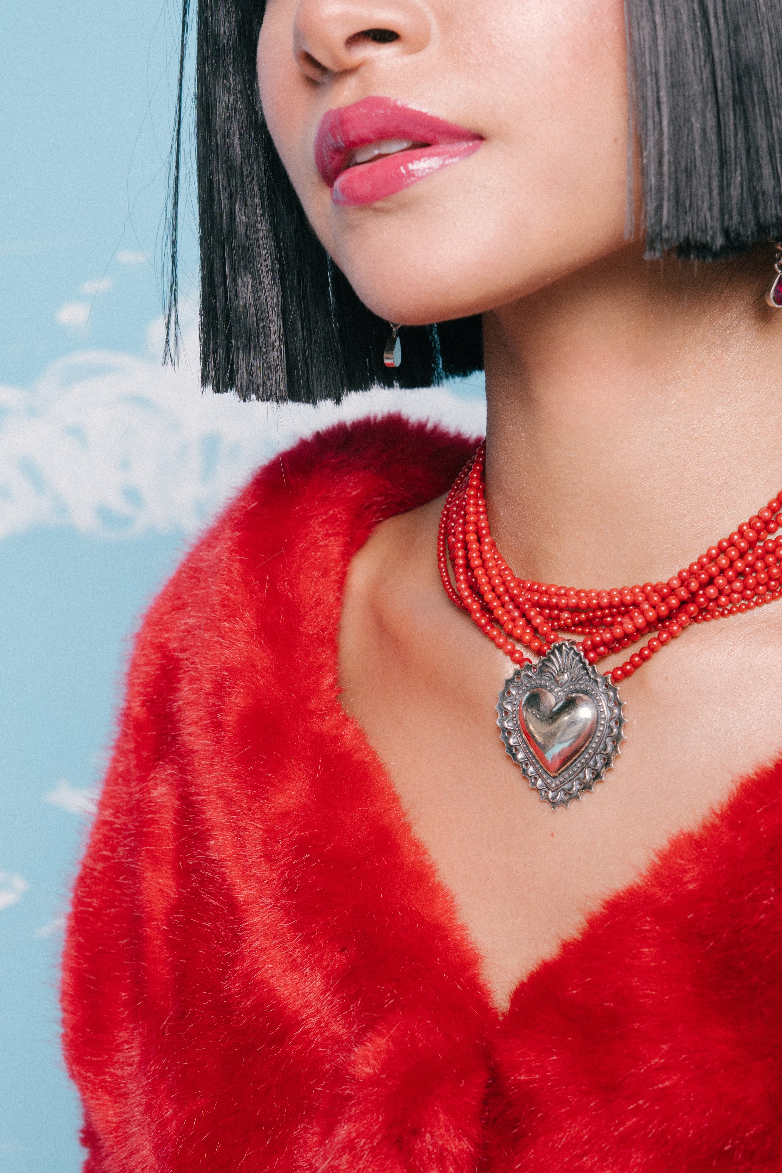 Collar Corazón de Coral, joya de plata .925 – Gabriela Sánchez (vista 2)