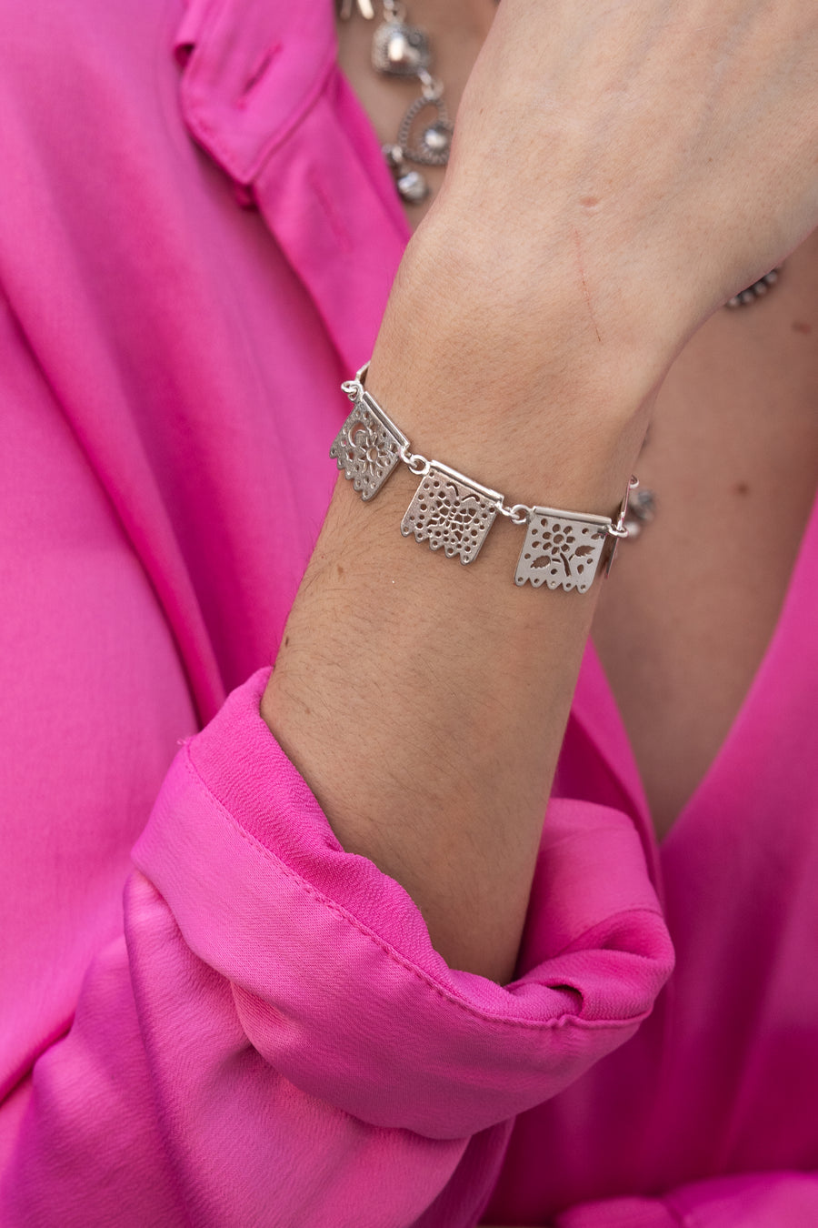 Pulsera Papel Picado, joya de plata .925 – Gabriela Sánchez (vista 2)