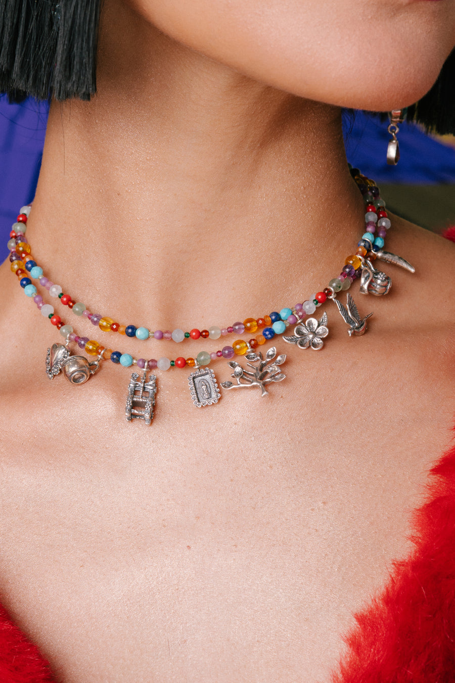 Choker Amo la Vida de Paseo Multicolor, joya de plata .925 – Gabriela Sánchez (vista 2)