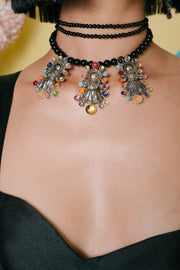 Collar Muñecas Lele Multicolor, joya de plata .925, con ónix y citrina – Gabriela Sánchez (vista 2)