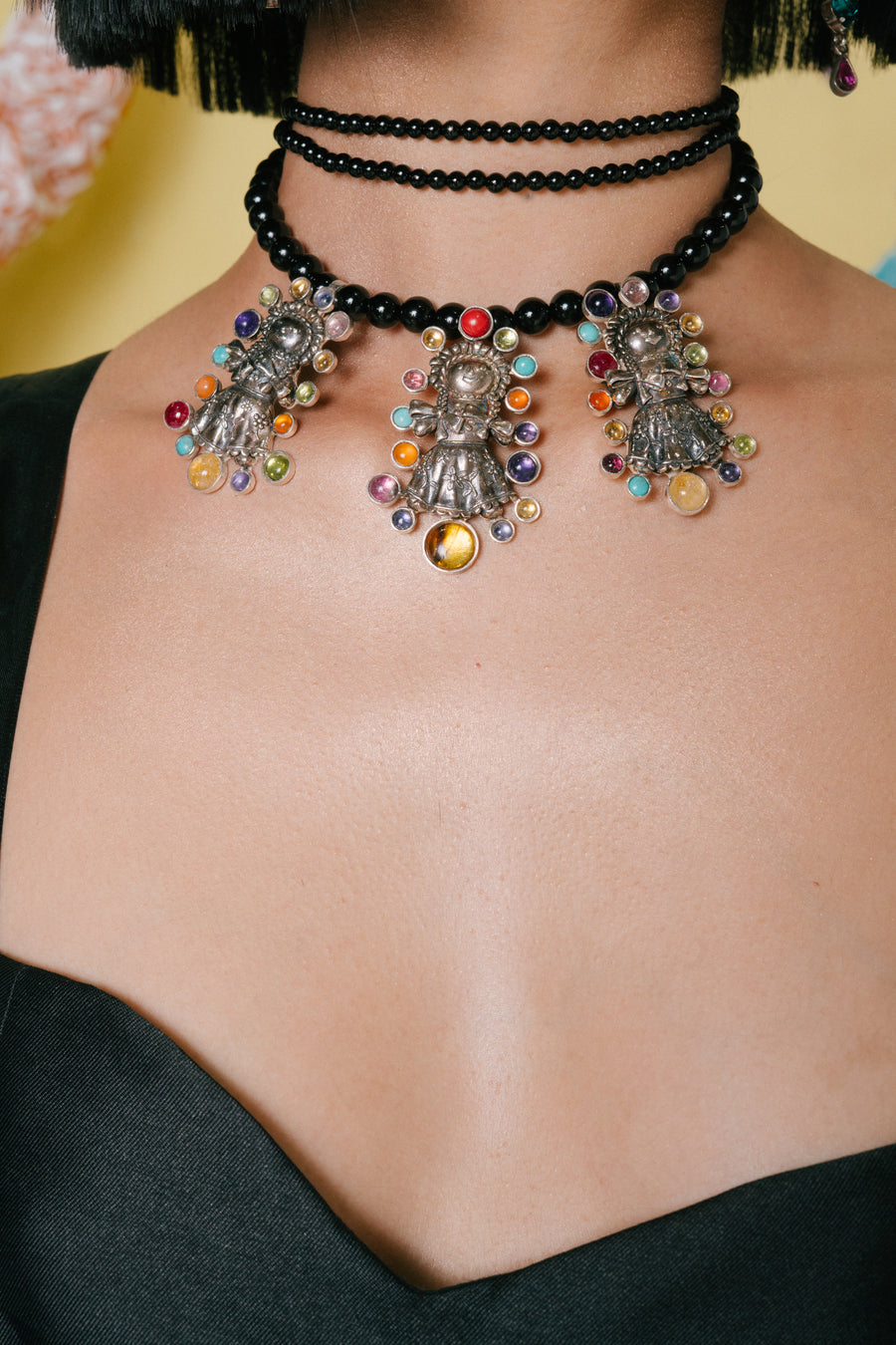 Collar Muñecas Lele Multicolor, joya de plata .925, con ónix y citrina – Gabriela Sánchez (vista 2)