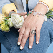 Anillo Girasol de Ensueño, joya de plata .925, con perla – Gabriela Sánchez (vista 2)