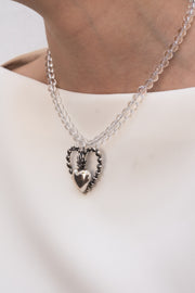 Collar Infinito Corazón, joya de plata .925, con cuarzo – Gabriela Sánchez (vista 4)