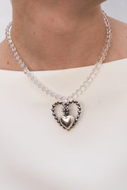 Collar Infinito Corazón, joya de plata .925, con cuarzo – Gabriela Sánchez (vista 3)