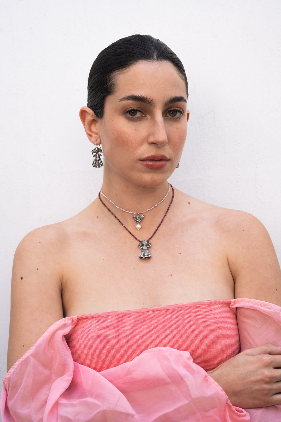 Collar Mi Niña, joya de plata .925, con rubí – Gabriela Sánchez (vista 4)