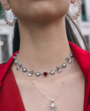 Gargantilla Grana Corazón, joya de plata .925, con cristal Swarovski – Gabriela Sánchez (vista 2)