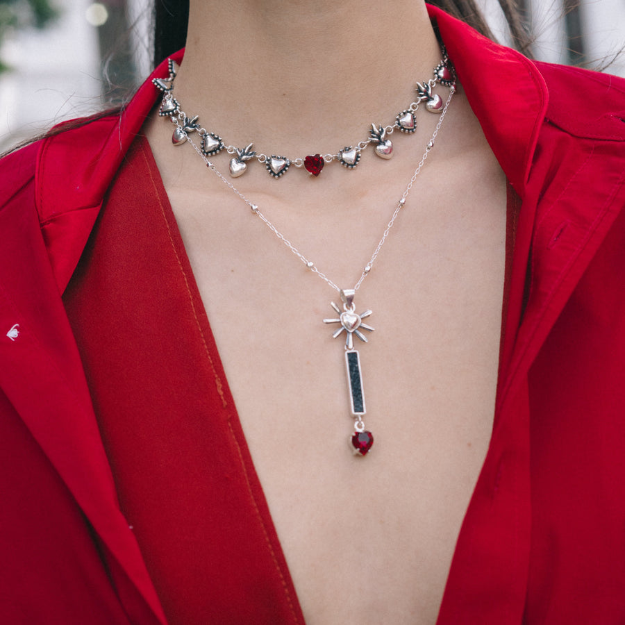 Dije Reina Corazón, joya de plata .925, con cristal Swarovski – Gabriela Sánchez