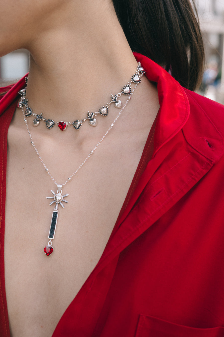 Dije Reina Corazón, joya de plata .925, con cristal Swarovski – Gabriela Sánchez (vista 3)