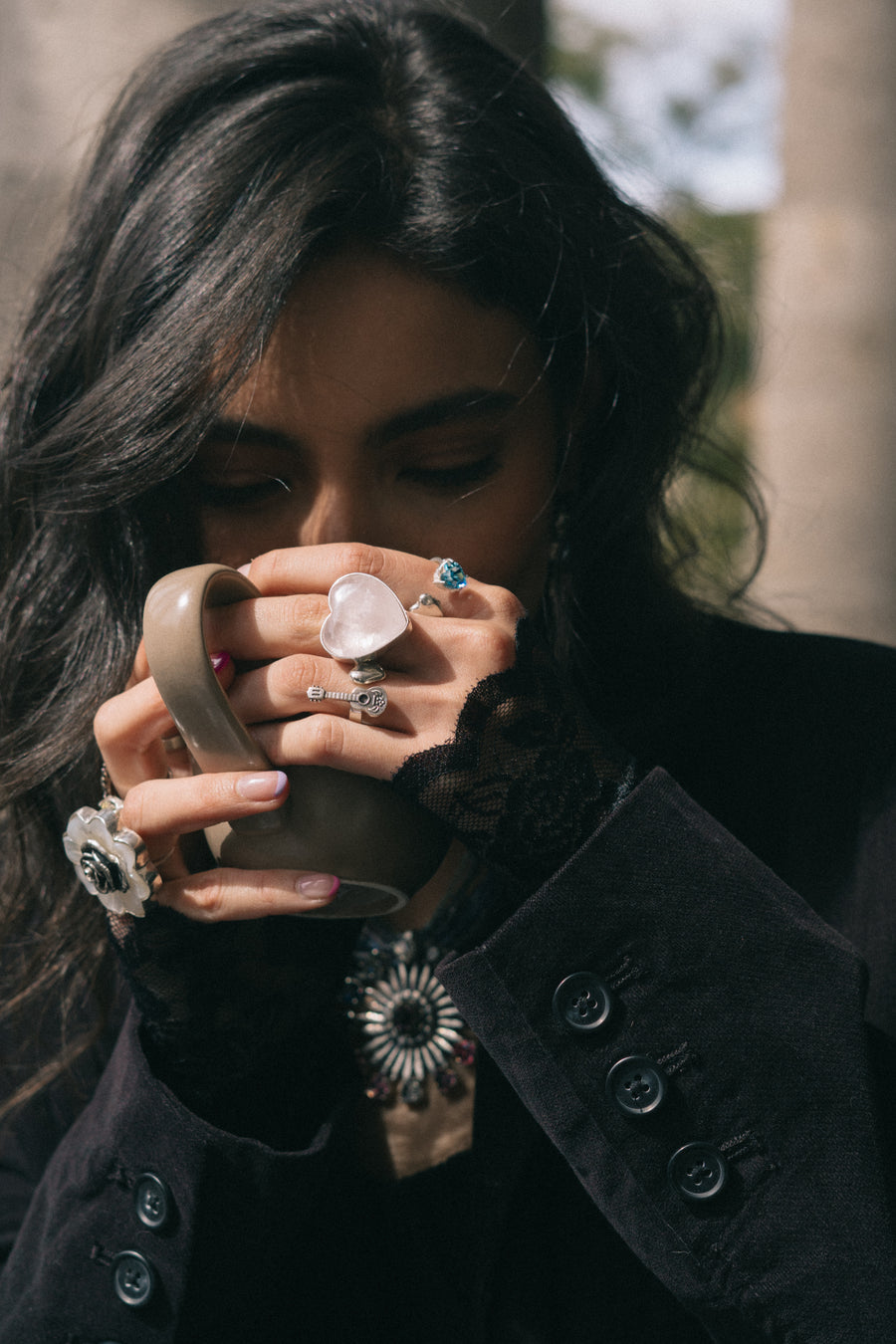 Anillo Corazón  Cuarzo Rosa de la Suerte, joya de plata .925 – Gabriela Sánchez (vista 2)