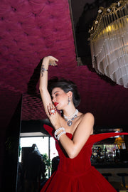 Anillo Tornasol Rojo, joya de plata .925, con cuarzo y coral – Gabriela Sánchez (vista 3)