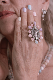 Anillo Nueva Vida, joya de plata .925, con rodocosita y fosforita – Gabriela Sánchez (vista 3)