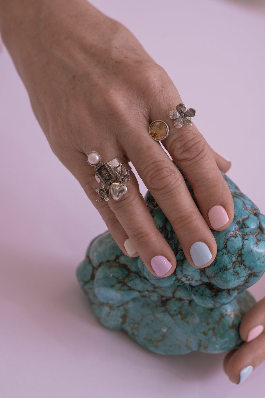 Anillo Jardín de mi Abuela, joya de plata .925, con ámbar – Gabriela Sánchez (vista 3)