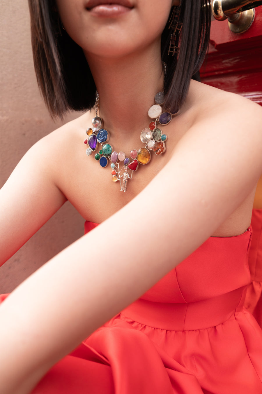 Collar Cielo de Domingo, joya de plata .925, con citrina y gemas de colores – Gabriela Sánchez (vista 5)