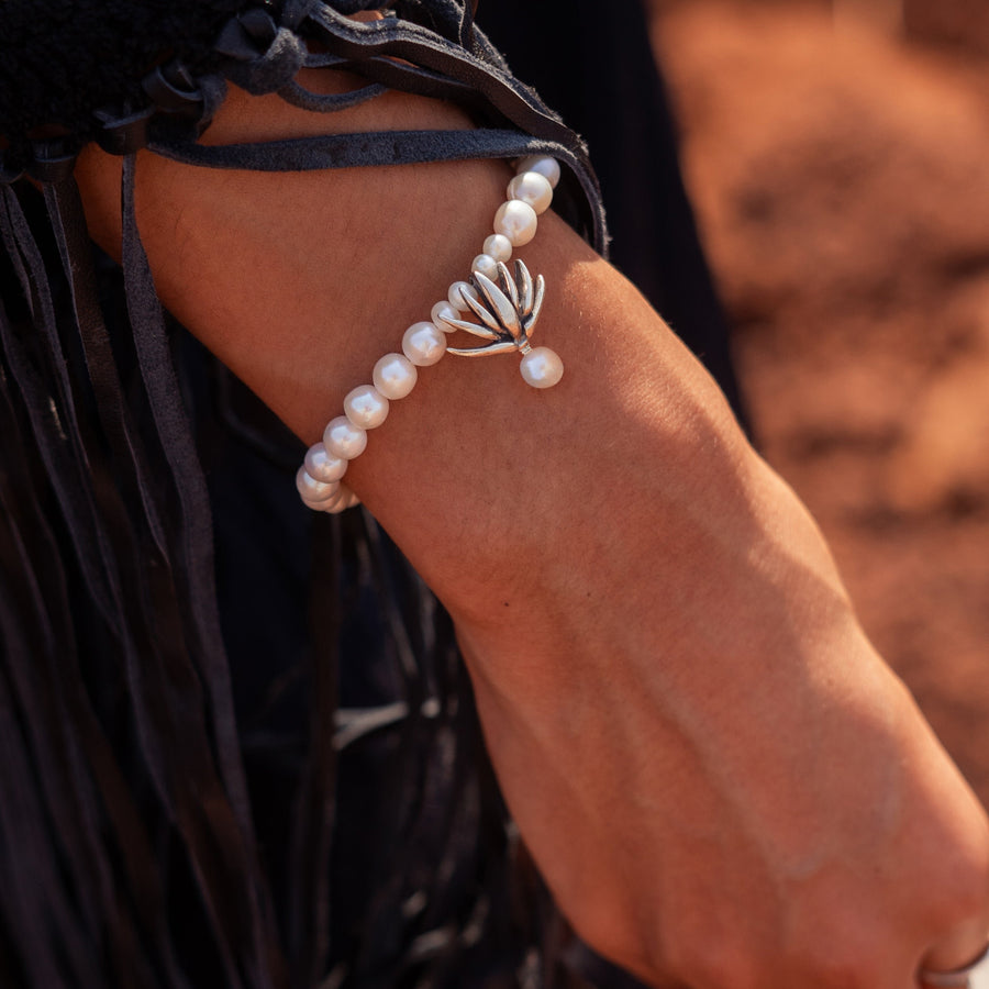 Pulsera Agave Chico Aperlado, joya de plata .925 – Gabriela Sánchez