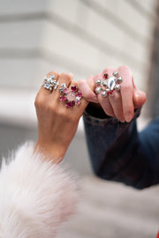 Anillo Escarlata Corazón, joya de plata .925, con cristal Swarovski – Gabriela Sánchez (vista 8)
