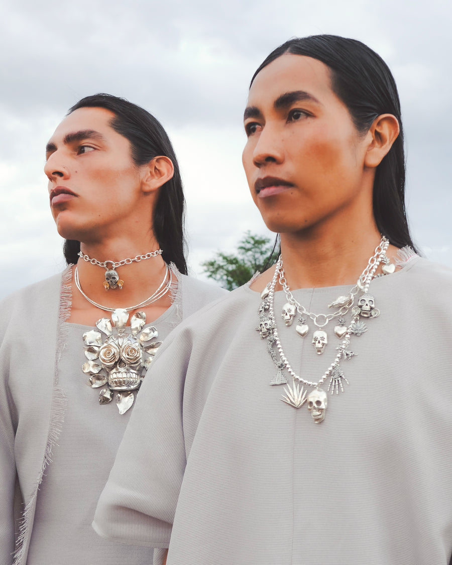Collar Mictlán Sagrado, joya de plata .925 – Gabriela Sánchez (vista 2)