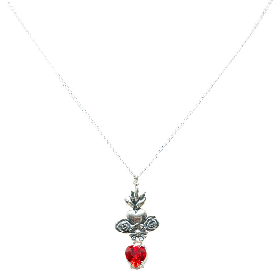 Dije Corazón Carmesí, joya de plata .925, con cristal Swarovski – Gabriela Sánchez (vista 3)